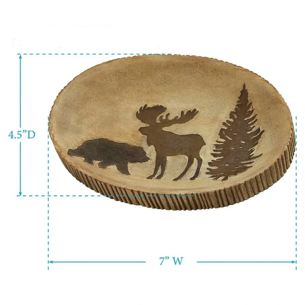Toothbrush and soap holder bear cabin lodge rustic bathroom accessories